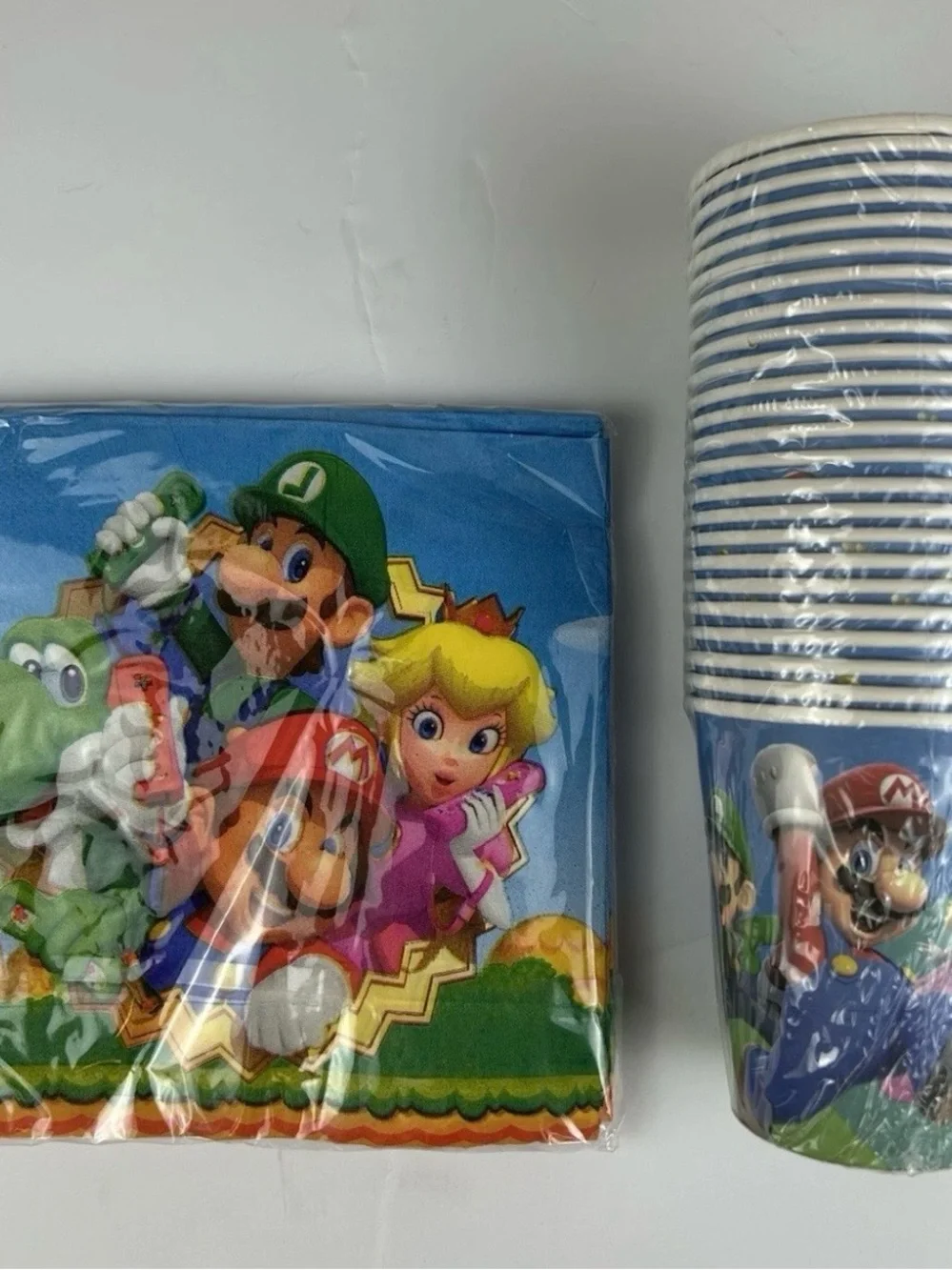 Super Mario Birthday Party Supplies Kit 133 Pc Plates Banner Balloons Favors NEW